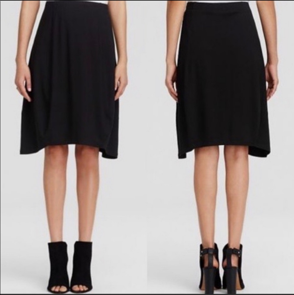 Eileen Fisher Woman ▪ Plus Size black asymmetrical skirt [1X] jersey viscose